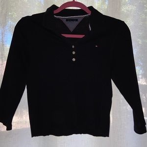 cropped tommy hilfiger quarter sleeve polo
